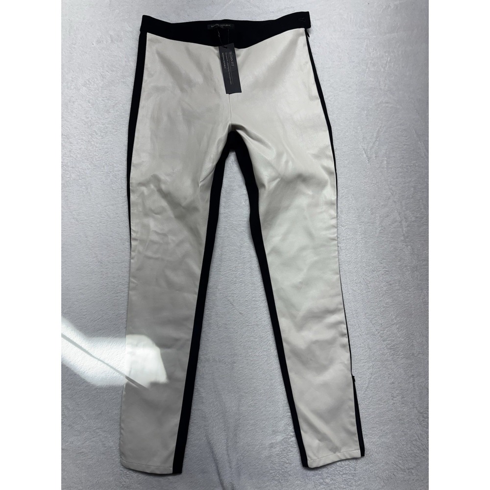 Banana Republic Sloan Women's White Black pants Sz 2 NWT (Retail $110)